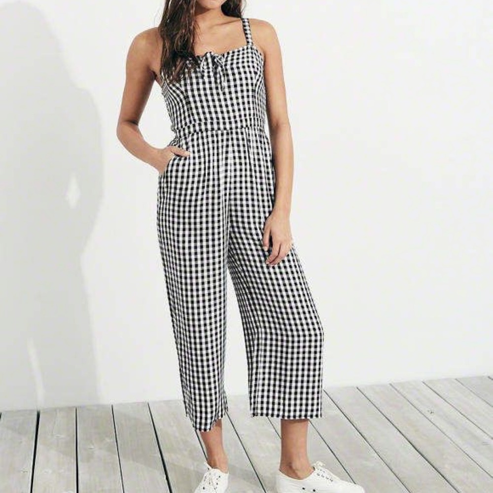 Culotte gingham jumpsuit